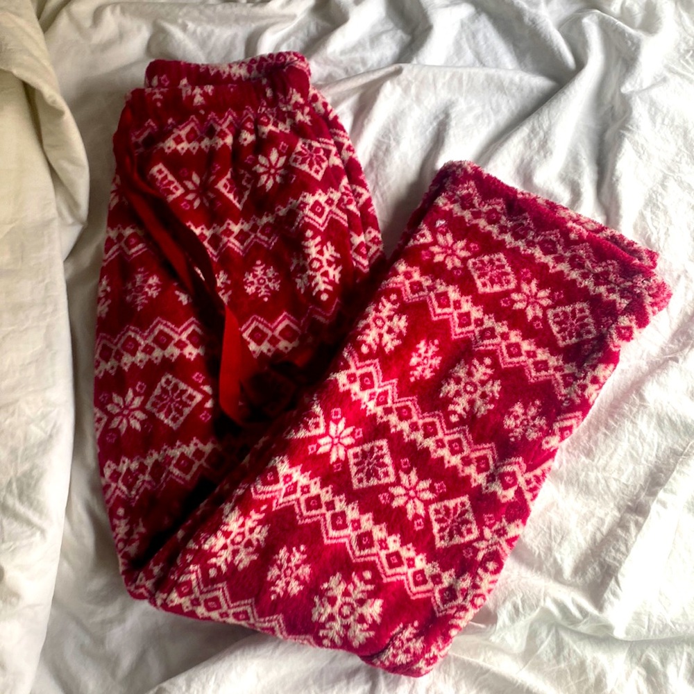 Born Christmas fuzzy pj pants